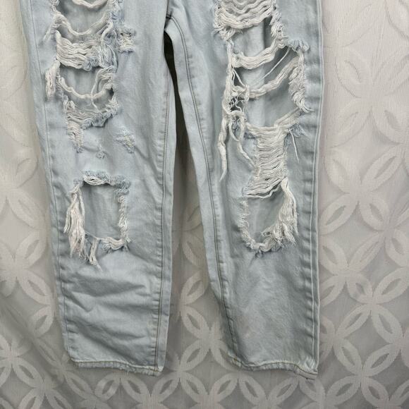 Carmar Emilia High Waist Distressed Light Blue Washed Cropped Jeans Size 28 - Picture 6 of 13